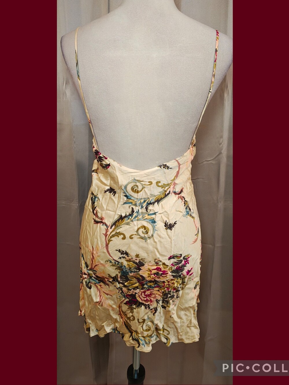 🍁RARE 80s/90s Victoria's Secret Gold Label 100% Silk Floral Lingerie Slip Dress - Picture 3 of 6